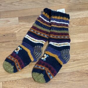 Vintage Newari REI Multicolor Knit Colorful Socks Sherpa Wool